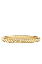 Sculpted Cable Bangle Bracelet, 18k Yellow Gold